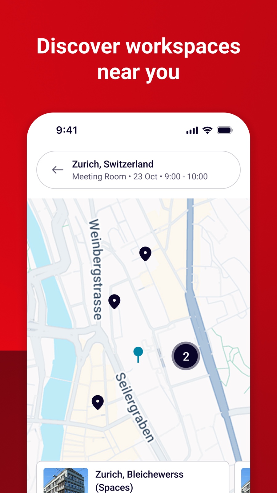 Map-based workspace discovery for faster search